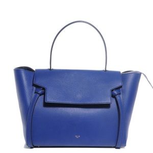CELINE Drummed Calfskin Small Belt Bag Indigo